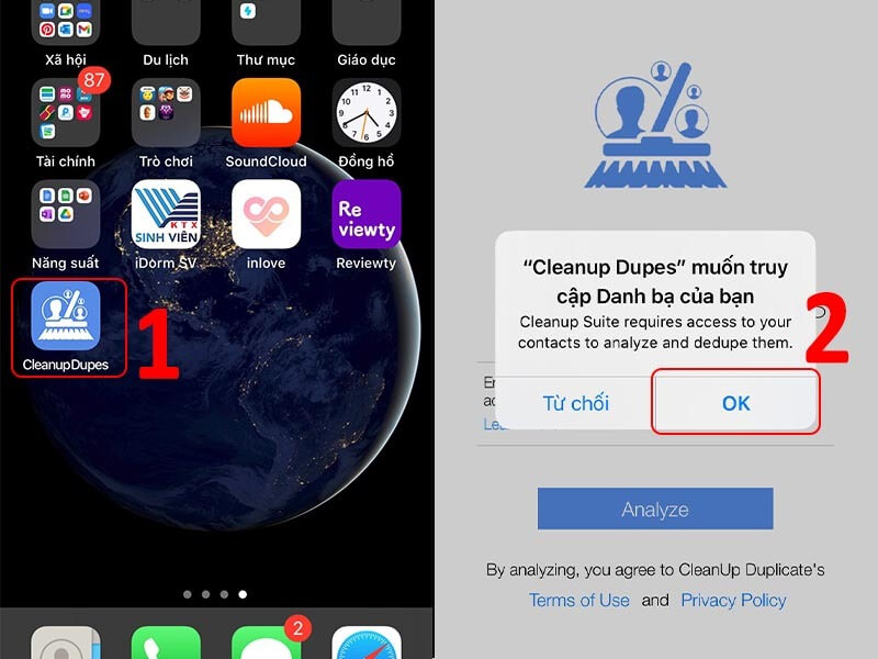 Cách xóa danh bạ trên iPhone bằng Cleanup Duplicate Contacts