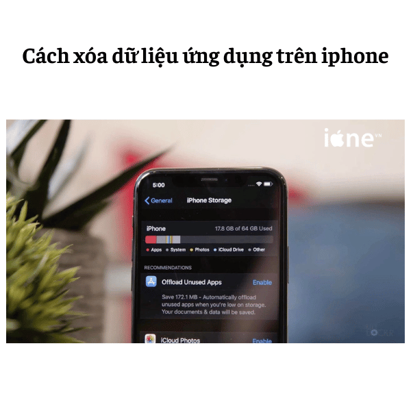 Cách xóa dữ liệu ứng dụng trên iphone IONE VN